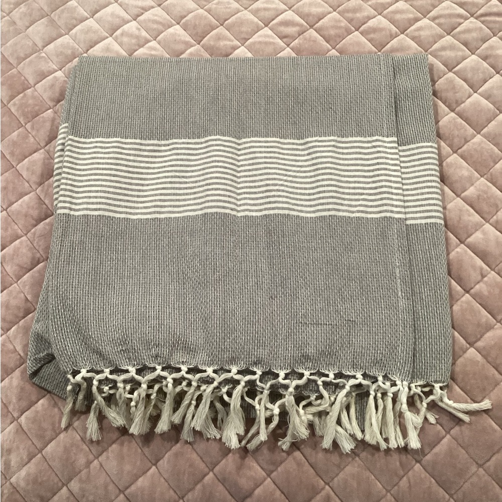 Elegant Gray and White Shower Curtain